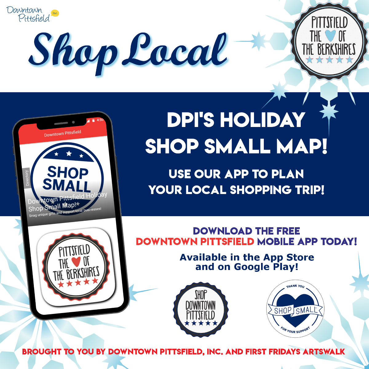 Downtown Pittsfield Holiday Shop Small Map