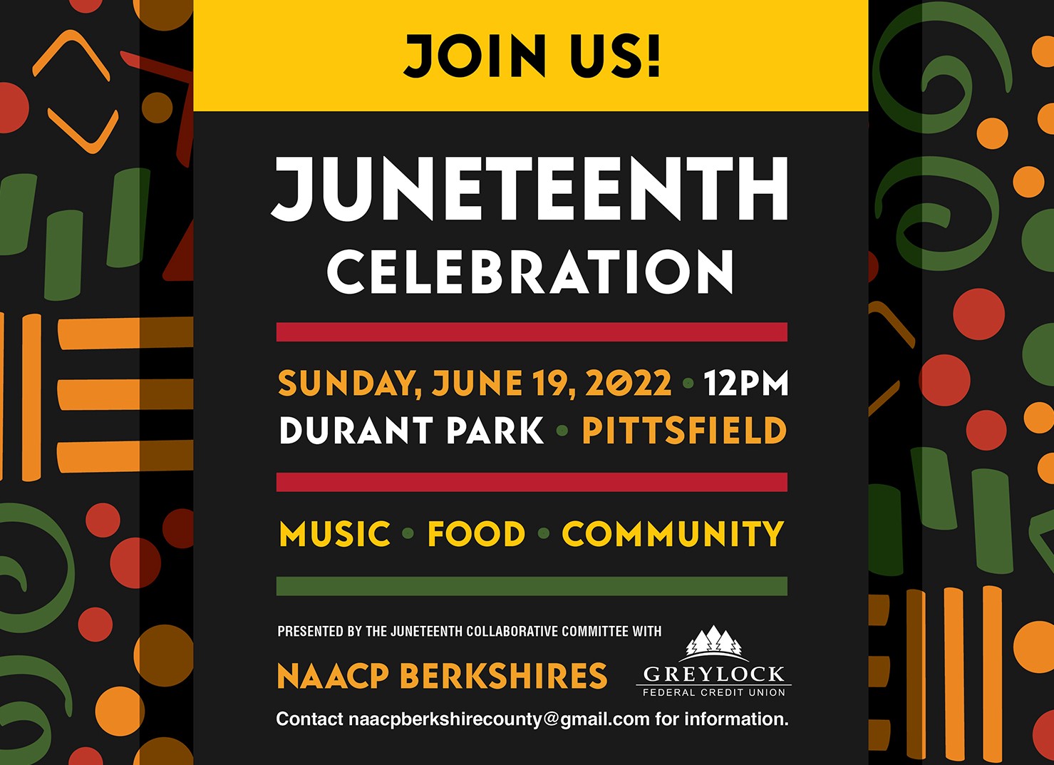 Juneteenth Collaborative Committee to Host Juneteenth Celebration Celebrating Black Independence Day, Pittsfield MA