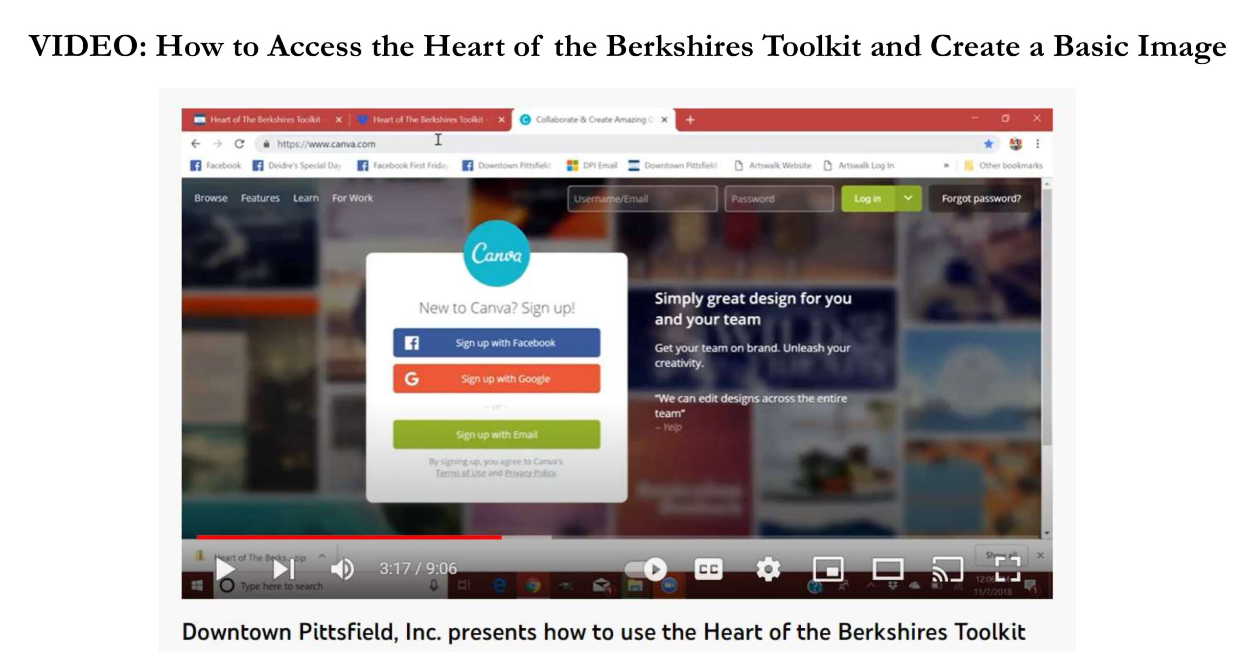 VIDEO: How to Access the Heart of the Berkshires Toolkit and Create a Basic Image