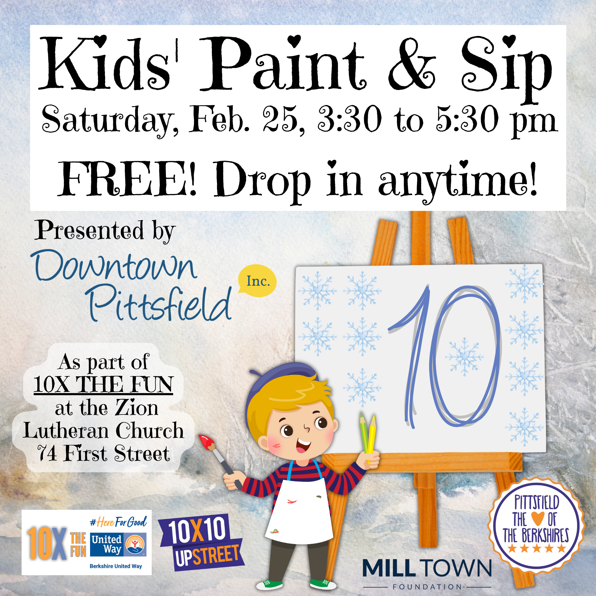 Free Kids’ Paint & Sip as part of 10X The FUN!