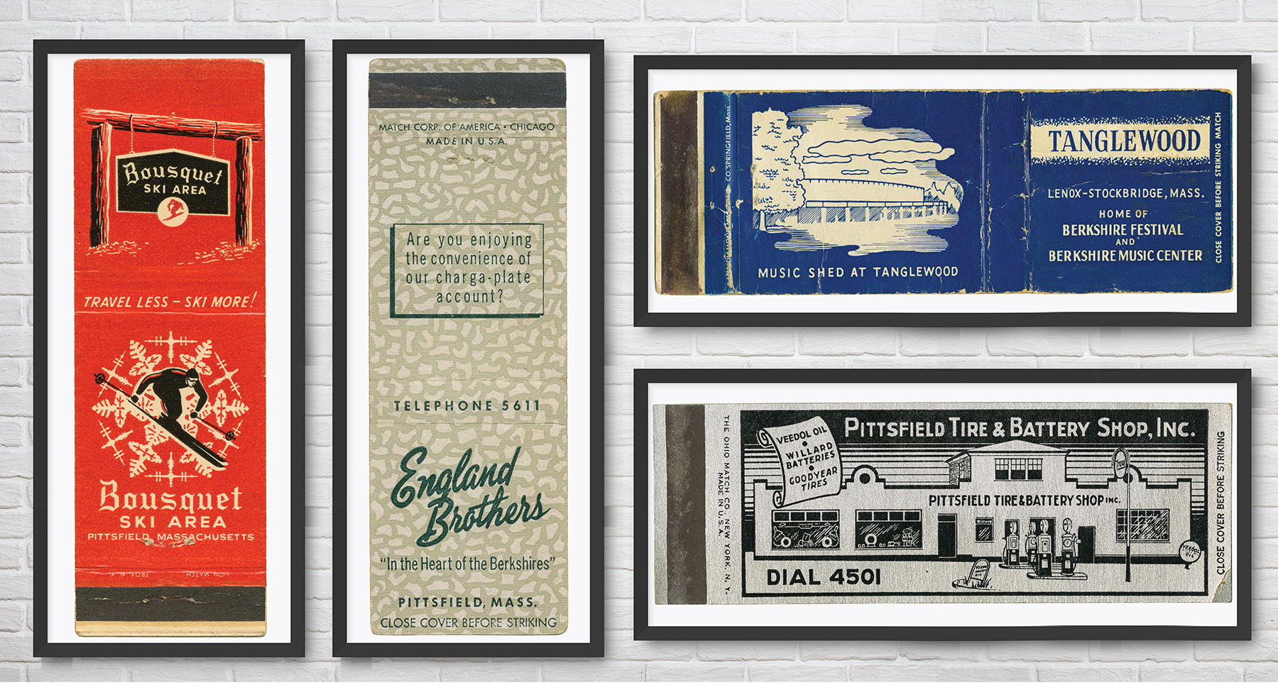 Marchetti Headquarters, at 314 North Street, will feature Strike a Memory Imagery & Illustration in Berkshire Matchbooks, an art exhibit of vintage Berkshire matchbooks dating from the 1950s-1980s for the month of September.