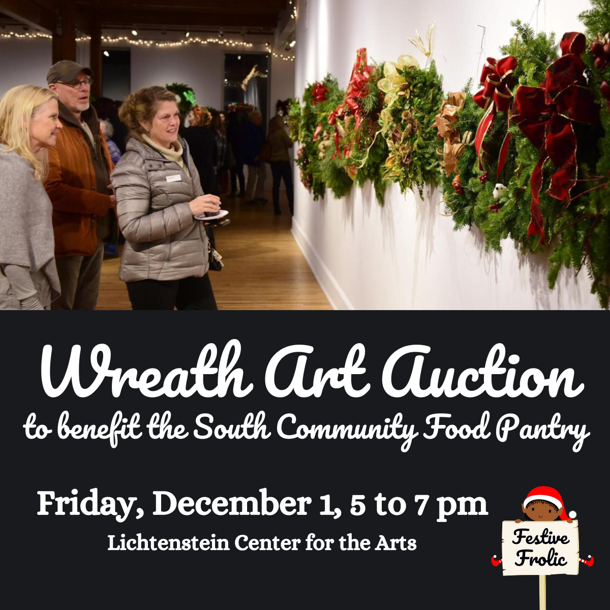 Wreath Art Auction to benefit the South Community Food Pantry