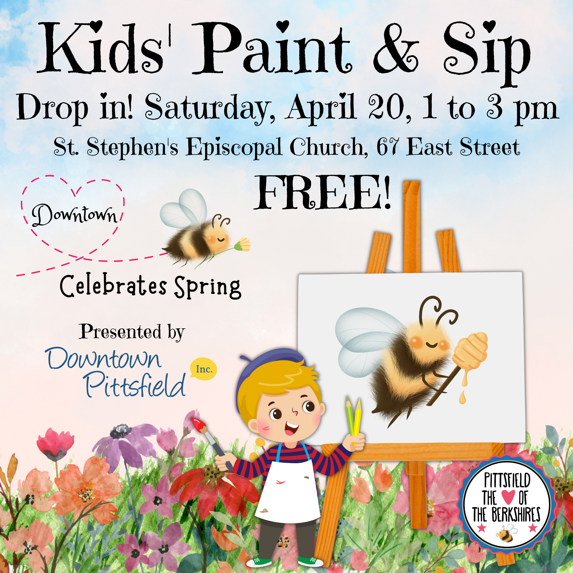 Free Kids’ Paint & Sip as part of Downtown Celebrates Spring