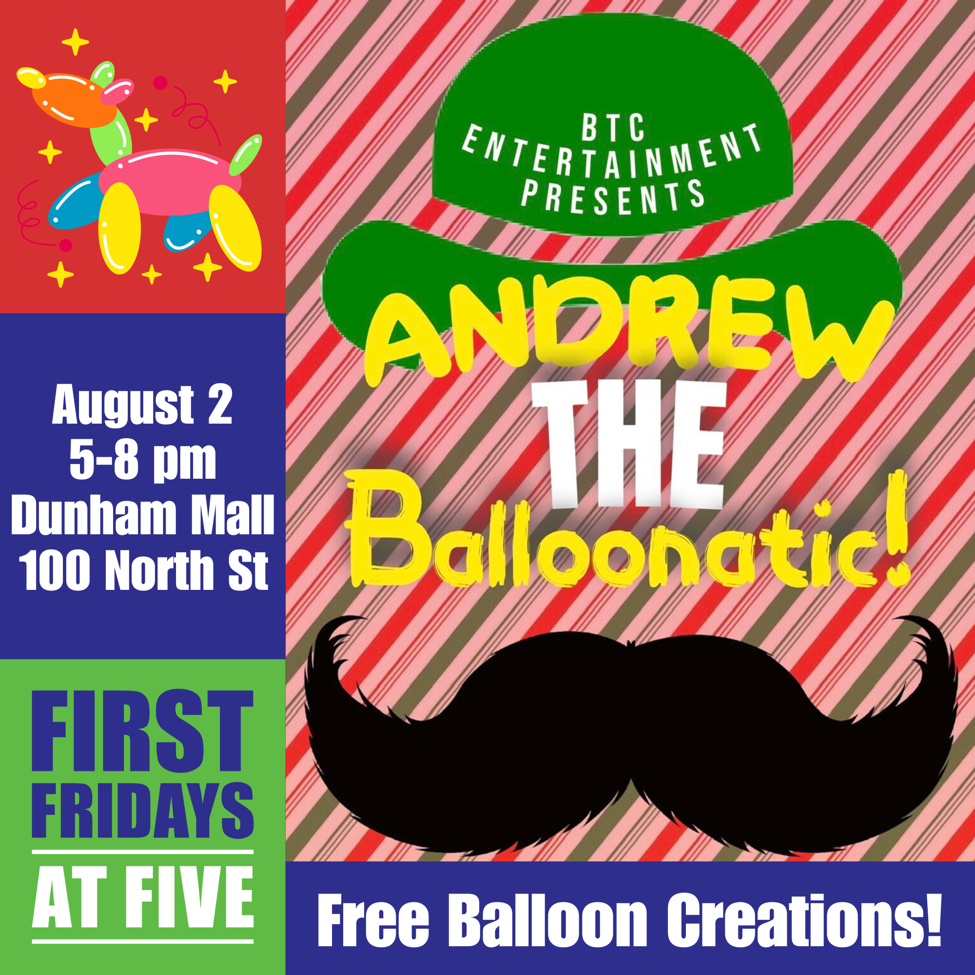 “Andrew The Balloonatic” at First Fridays at Five