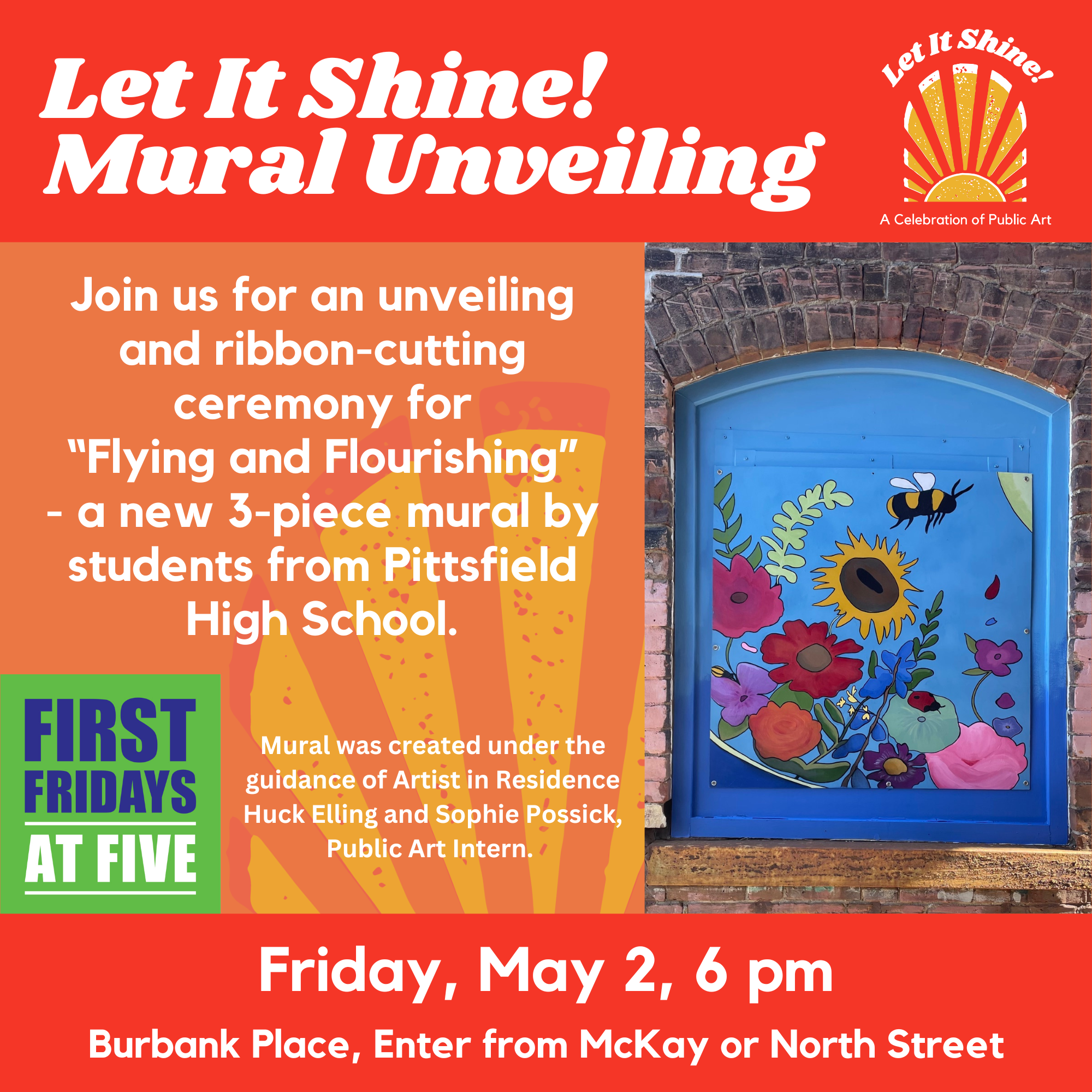 Ribbon-Cutting for “Flying and Flourishing” – A 3-Piece Mural on Burbank Place