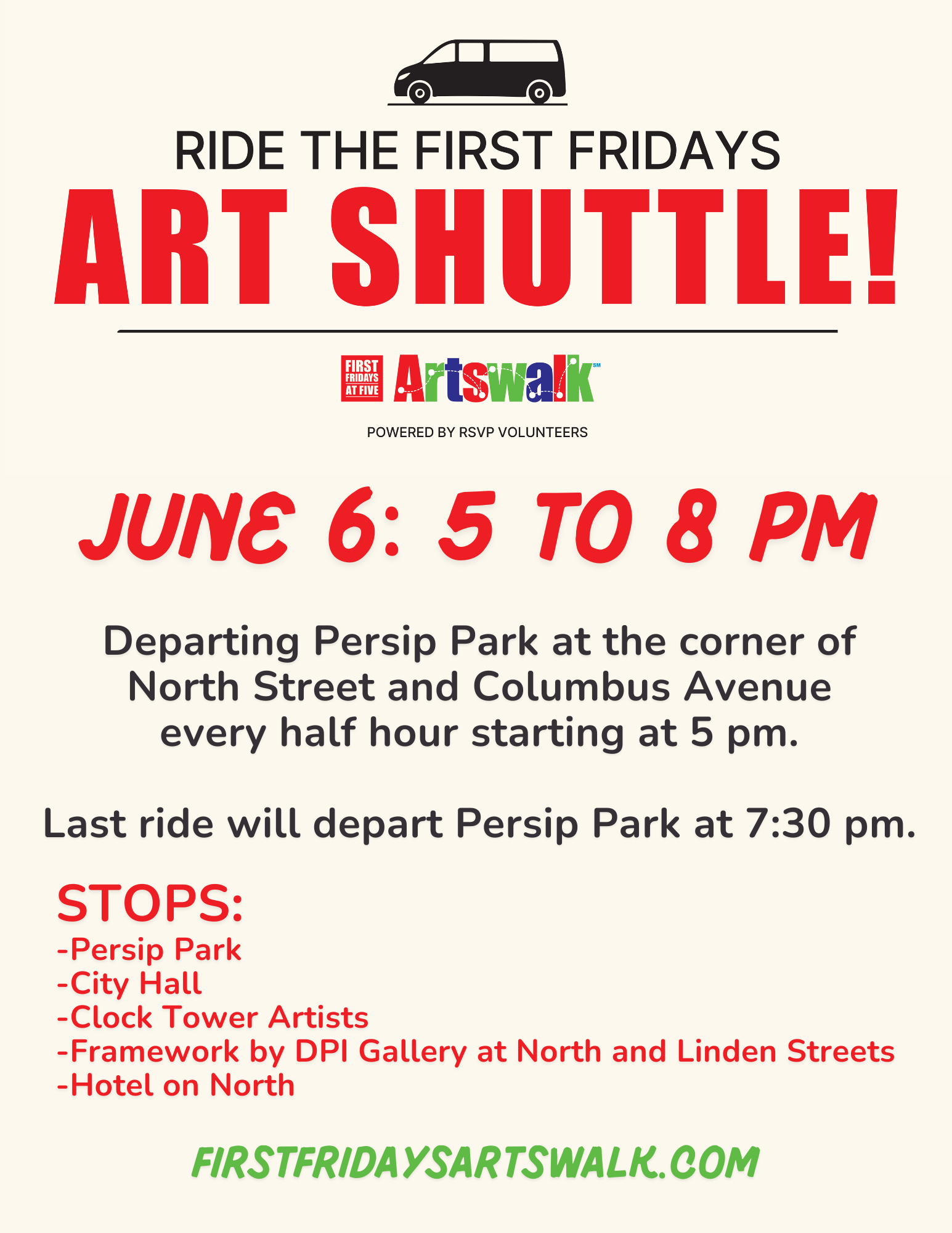 Art Shuttle during First Fridays at Five