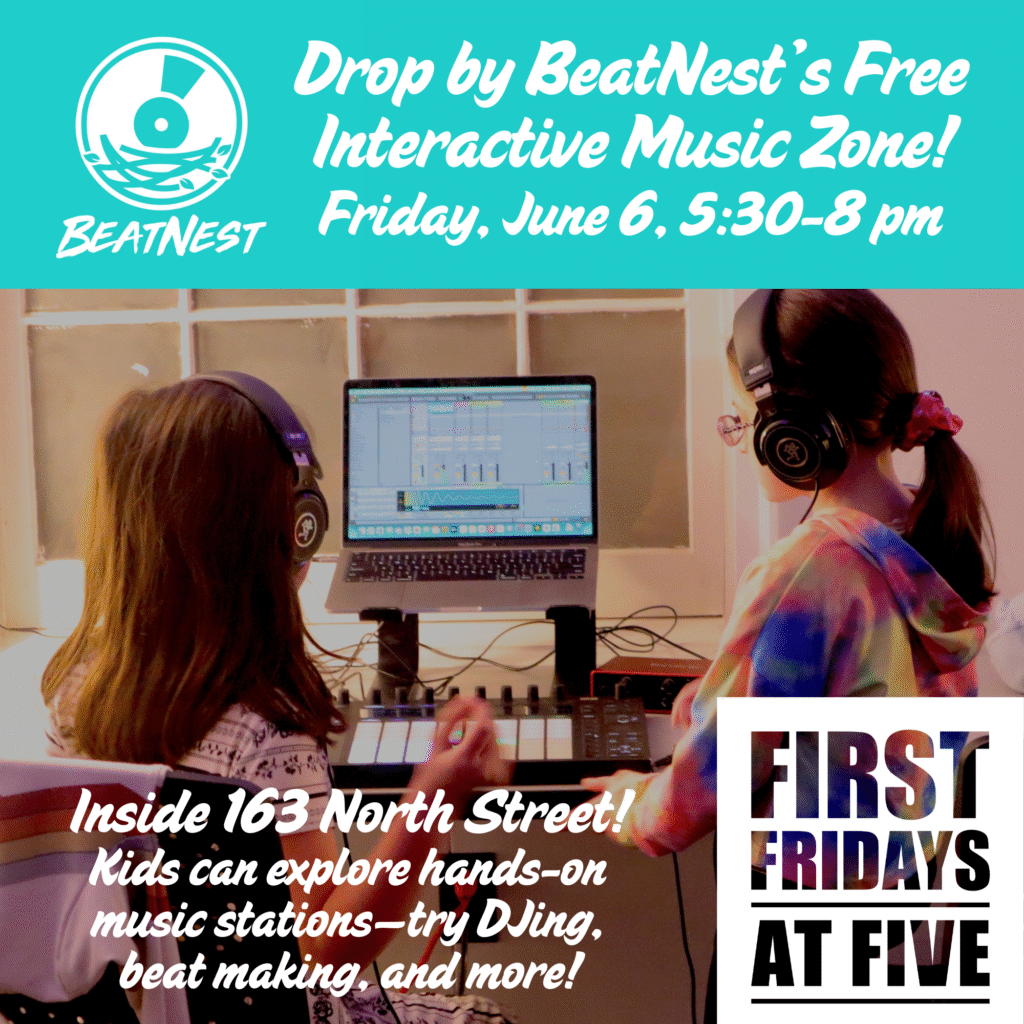 BeatNest's free interactive music zone during First Fridays at Five!