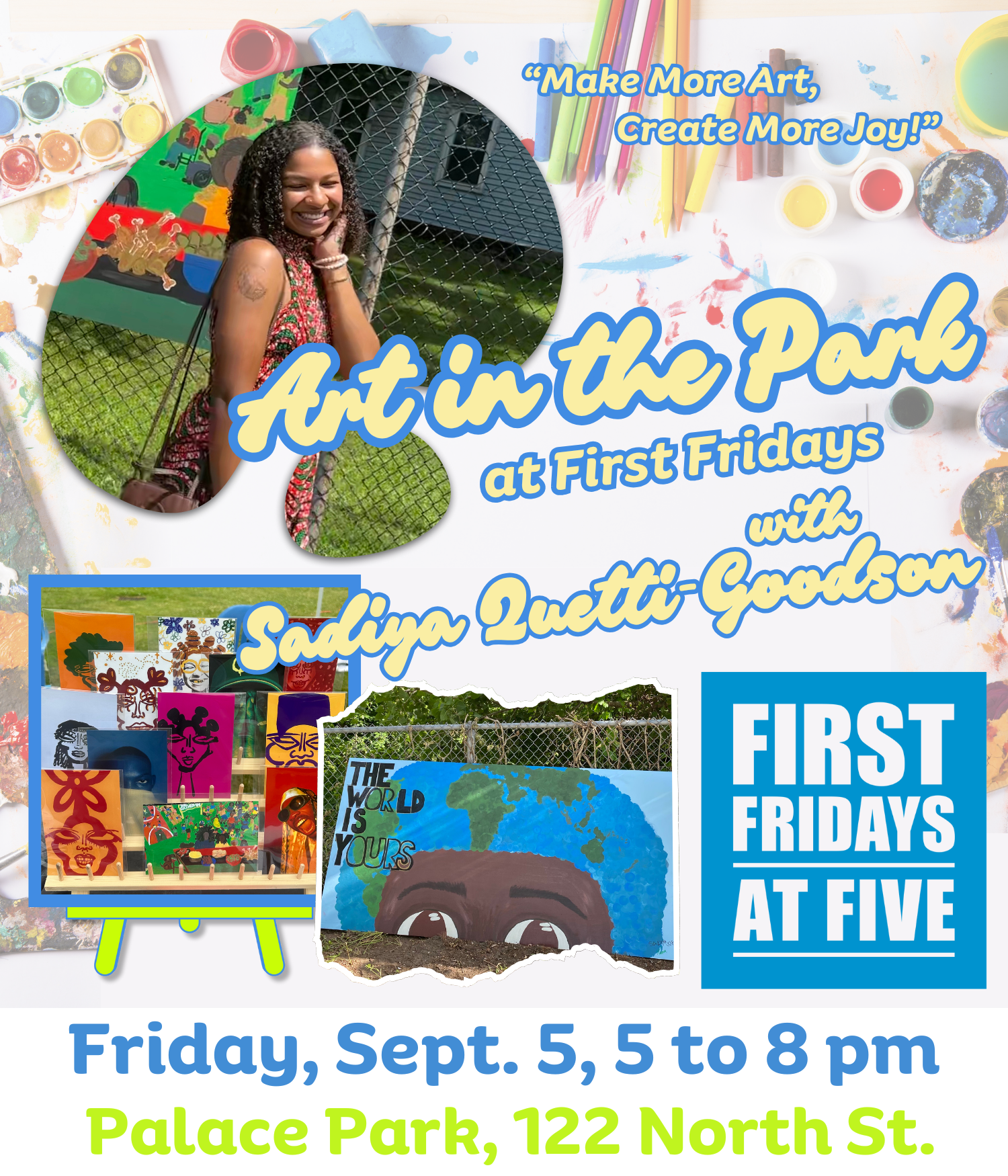 “Art in the Park” with Sadiya Quetti-Goodson at First Fridays at Five