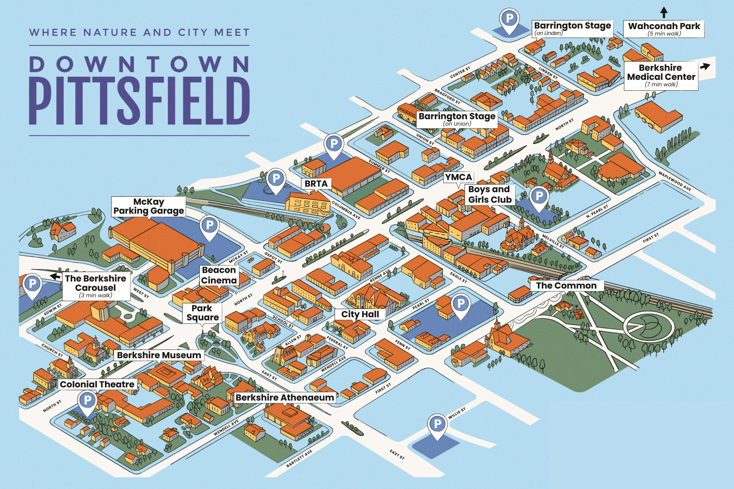 Isometric Map of Downtown Pittsfield